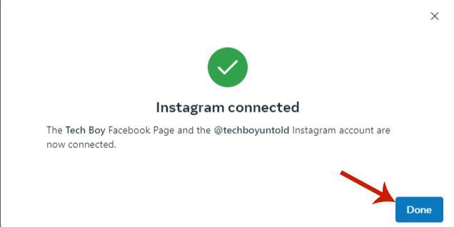 Instagram connected to the inbox