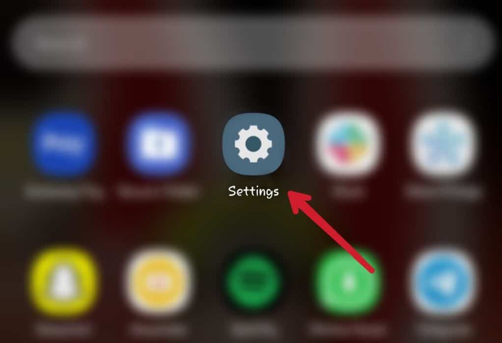Settings icon in the app drawer