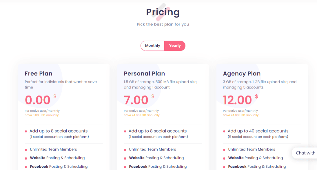 Pricing plans of Greatly Social