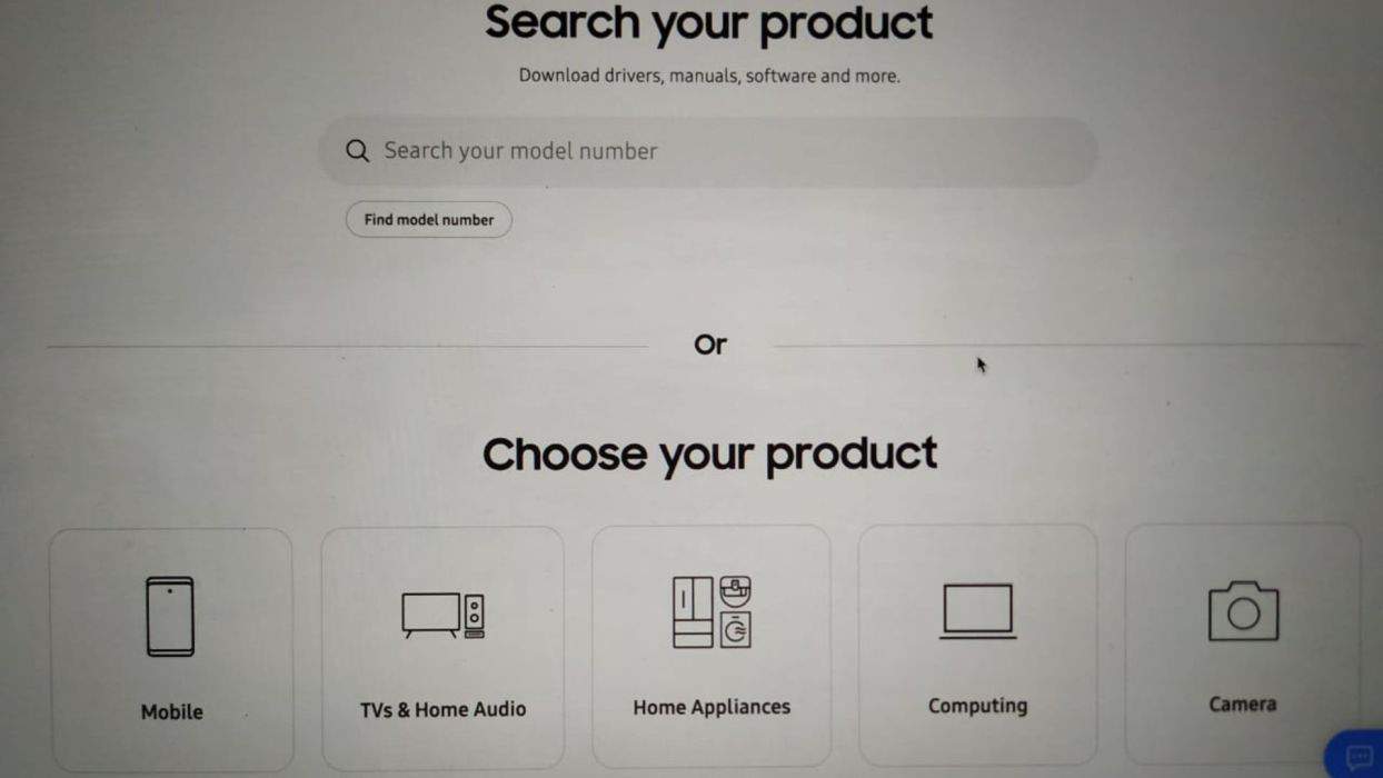 Search bar to search for the product to download user manual