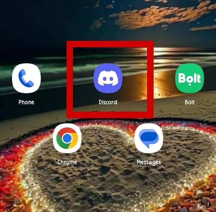 Discord app icon on the phone