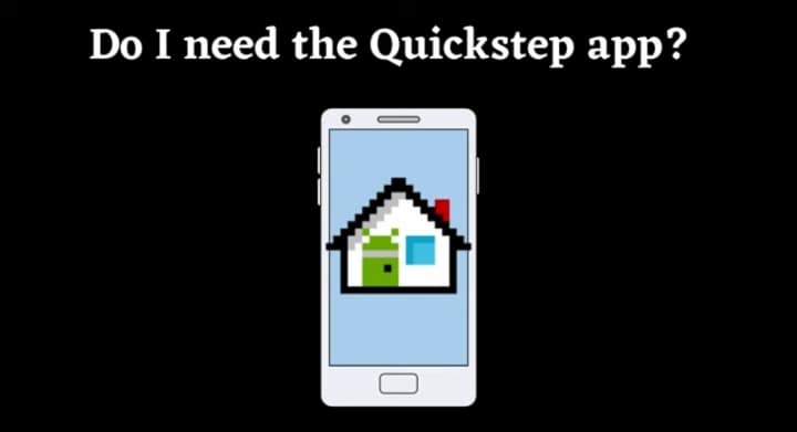 Quickstep app icon on the phone screen illustration
