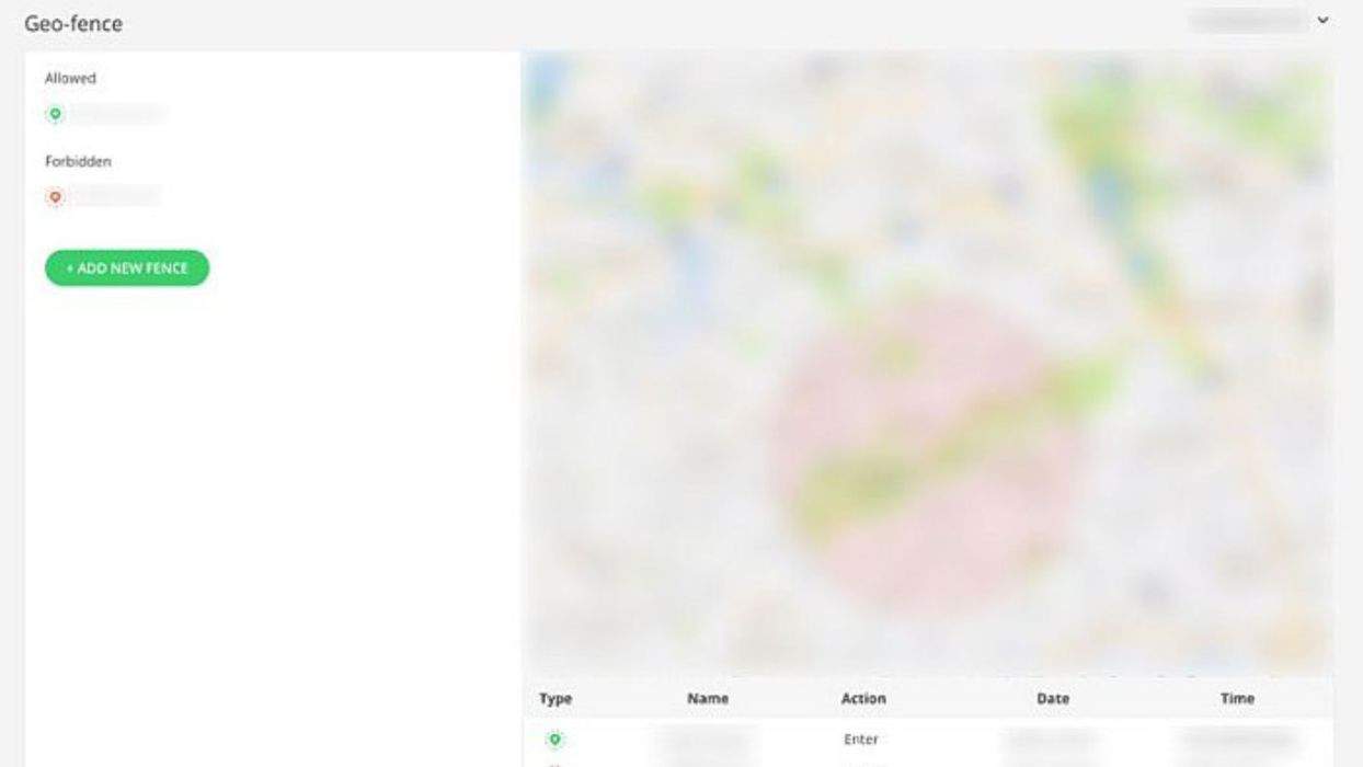 Geo fencing map on the Spyic desktop app